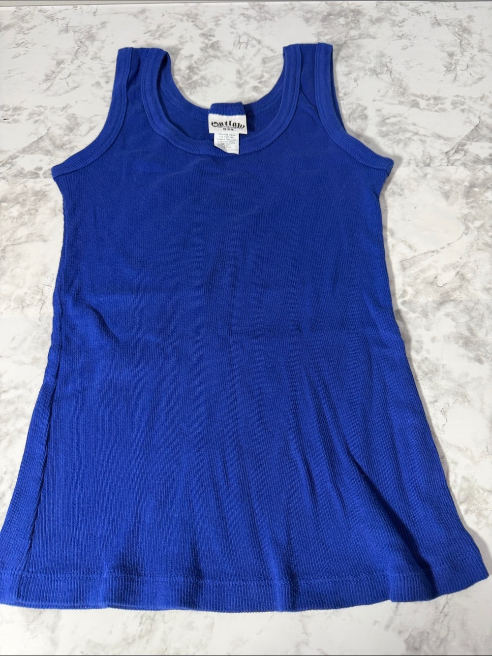 Outlaw Juniors Royal Blue Ribbed Tank Top Large